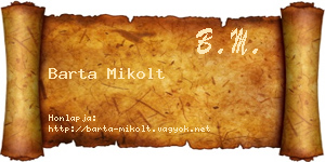 Barta Mikolt névjegykártya